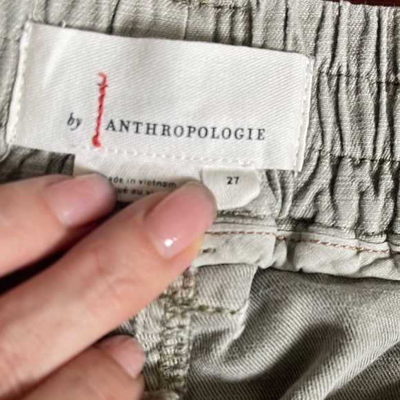 Anthropologie Angela Cropped Cargo Pants Size 27 Moss Cotton and Tencel Utility - Picture 13 of 14